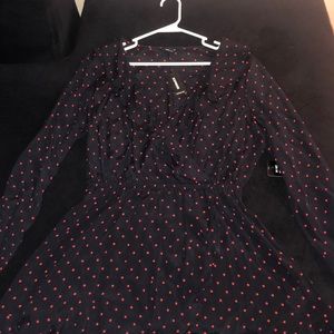 Express Red & black polka dotted mini dress